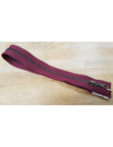 Fermeture à glissière séparable, Prym Z19 maille métallique 6 mm, Bordeaux, 55 cm, Polyester et métal