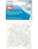 Poulies avec crochet pour plis, Prym, Blanc, 8 mm, Plastique