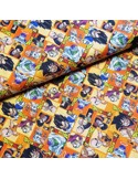 Tissu, Popeline de Coton, DragonBall Multicolore, Laize 150 cm, 100% Coton