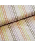 Tissu, Lin Viscose Rayures, Multicouleurs, Laize 145 cm, 55% Lin 45% Viscose 261g/ml
