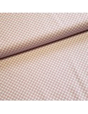 Tissu, Popeline de Coton Ronds, Rose sur Blanc, Laize 148 cm, 100% Coton 130g/m²