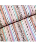 Tissu, Voile de Coton Jacquard Rayures, Laize 135 cm, 100% Coton