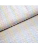 Tissu, Popeline de Coton Brodée, Couleurs Pastel, Laize 148 cm, 100% Coton 192g/ml