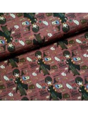 Tissu, Popeline de Coton Licence Harry Potter, Fantaisie Multicolore, Laize 150 cm, 100% Coton