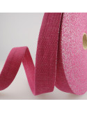 Sangle lurex, 30mm, rose fuchsia