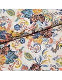 Tissu, Viscose Imprimée Fleuri Lurex, Écru, Laize 145 cm, 100% Viscose 115g/m²