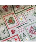 Tissu, Demi-Natté Motif Montagne, Aspect Lin, Laize 140 cm, 80% Coton 20% Polyester 205g/m²