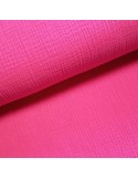 Tissu, Double Gaze Unie, Rose Fuchsia, Laize 132 cm, 100% Coton 120g/m²