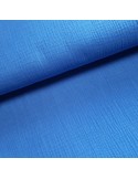 Tissu, Double Gaze Unie, Bleu Roi, Laize 132 cm, 100% Coton BIO Oeko-Tex 158.4g/m²